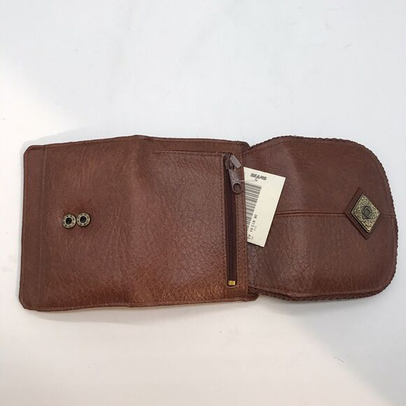 NEW Michael Stevens Brown Tri-Fold Leather Wallet Coin Purse & Card Organizer - Picture 3 of 7